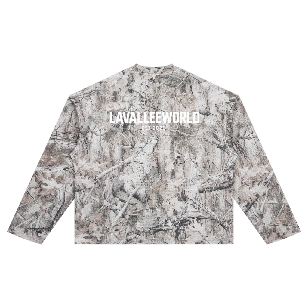 LAVALLEEWORLD camo waffle longsleeve