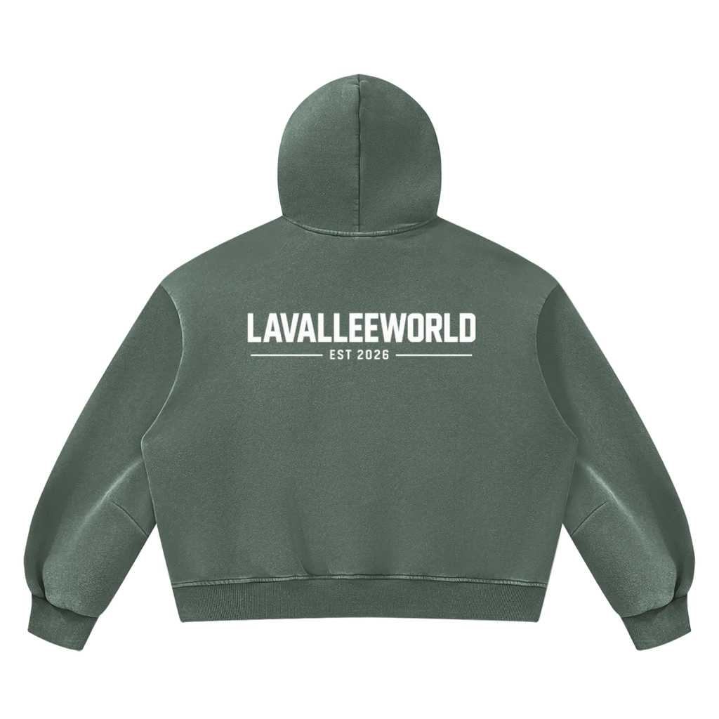 LAVALLEEWORLD vintage wash hoodie